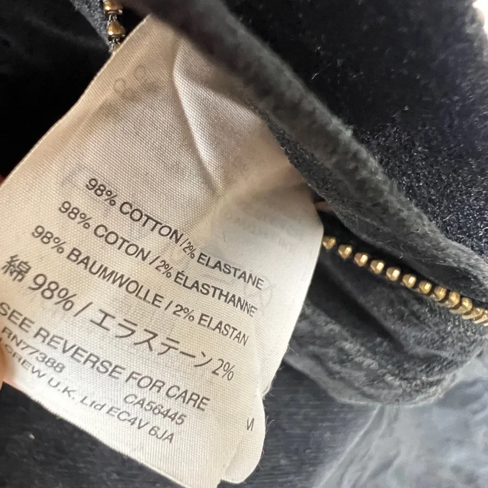 Madewell Black Velvet Skinny Stretchy Overalls w/ Side Zipper and Pockets
